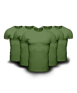 Kit 05 Camisetas Básicas Verdes
