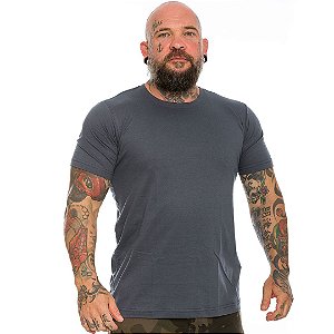 Camiseta Básica Masculina Cinza Lisa 100% Algodão P/M/G/GG/XG/XGG