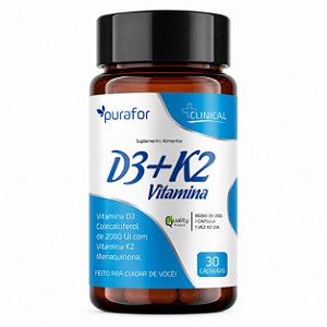 Vitamina D3 + K2 PuraFor – 30 Cápsulas