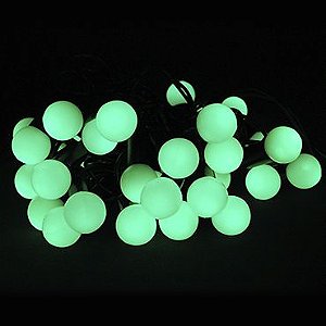 Varal De Luzes Led Cordão Verde Fixo 40 Bolinhas Led