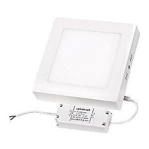 Luminária Plafon Led Sobrepor 18W quadrada branco frio