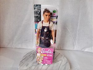 Boneco Ken barista na caixa lacrada coleção Barbie I can be anything Mattell
