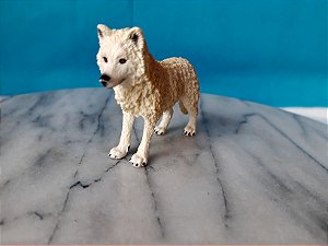 Miniatura de vinil Schleich de lobo Ártico branco 8cm