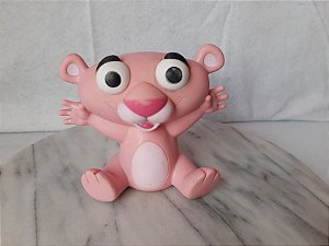 Boneco de borracha pantera cor de rosa bebe 12 cm