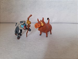 Miniatura de vinil Disney de Rafik e Pumba do Rei Leão, 5 cm  de altura