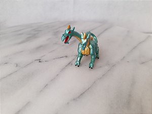 Miniatura de vinil Safari de Ladon, dragão verde de duas cabeças. 6 cm de comprimentocm