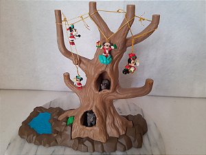 Miniatura Disney de 2,5 cm a 3,5 cm de Mickey e Minnie natalinos.para decorar árvore de Natal