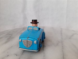 Miniatura de madeira carro azul do Sir Topham Hatter da coleção Thomas e amigos,  7 cm,