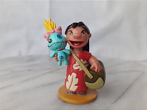 Miniatura Disney de vinil com base Lilo com sua boneca Scrump 6 cm
