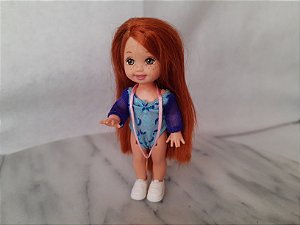 Kelly ruiva com sardas , ginasta, irmã da Barbie, 11 cm Mattel, usada