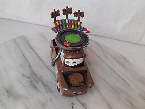 Miniatura de metal do carros 3 Disney, racetrack hat Mater, faltando guincho 10 cm