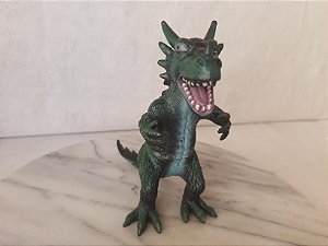 Miniatura de vinil estático dragão verde da Toy Major 2005 - 15 cm de altura 12 cm  profundidade