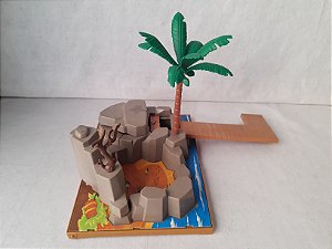 Playmobil 5737 baú do tesouro parcial, ilha com coqueiro