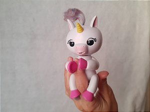 Fingerlings wowwee baby unicorn 12cm usado, funcionando, usado