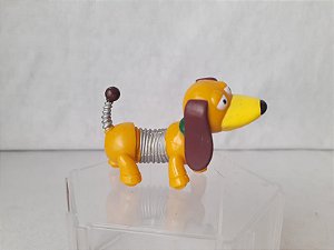 Miniatura de vinil estática, sem marca, de cachorro Slinky.  9 cm do Toy story. Disney Pixar