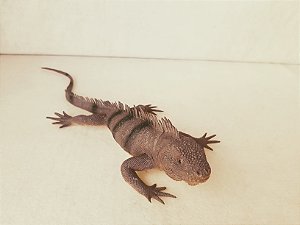 Iguana de borracha flexível da Toy Major ,  33 cm de comprimento
