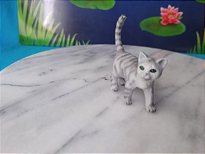 Miniatura de vinil gato britânico de pelo curto, marca  Bully - Alemanha 7 cm 4,5 cm altura comprimento
