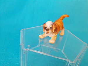 Miniatura de vinil Schleich de filhote de cachorro São Bernardo 5 cm de comprimento