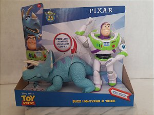 Buzz Lightyear  18 cm e Trixie 25cm comprimento,Toy story - Disney Pixar , novo