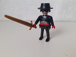 Playmobil, boneco Zorro , acessório customizado,  usado