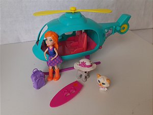 Polly pocket Mattel, helicóptero de férias , usado