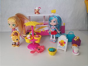 Caminhão de sorvete Shopkins, bonecas e acessórios