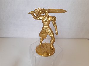 Boneco Kratos, god of War dourado, promoção Top Cau 2015, 13 cm, usado