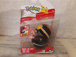 Pokémon Snubbull  clip n go + bola luxo sem  uso, embalagem aberta