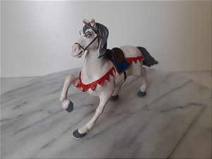 Cavalo branco com sela do cavaleiro medieval Papo 1999, 13 cm, usado