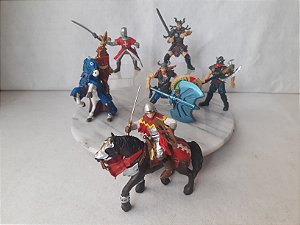 Bonecos vikings Chap Mei, cavaleiros e cavalo Medievais Papo e Schleich