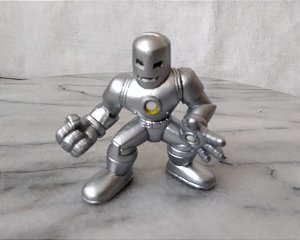 Boneco Iron Man prateado, coleção Marvel super hero squad Hasbro 2008 usado