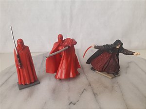 Miniatura de vinil figuras estáticas Star Wars, chancellor Palatine e dois Royal guards , 6 cm, Hasbro 2006