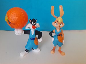 Bonecos Frajola e Lola do Space Jam coleção McDonald's 2020, usados