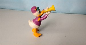 Miniatura Disney de Pato Donald tocando corneta , 6 cm de altura, usada