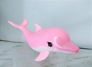 Golfinho rosa com ruido da Barbie treinadora de golfinhos 19 cm, usado