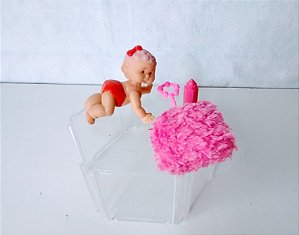 Boneca bebê rechonchudinha articulada , sem marca, 6 cm, usada