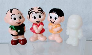 Miniatura bonecos vinil sólido Mônica, Cebolinha e Magali , 5 cm, usados