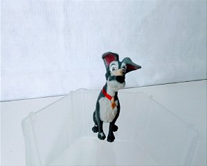 Miniatura Disney de vinil estática de cachorro Vagabundo desenho a dama e o vagabundo , 6 cm de altura, ,usada