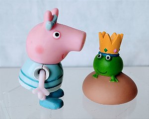 Princesa Peppa da Peppa pig e príncipe sapo,  6 e 5cm