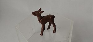 Playmobil, filhote de cervo marrom escuro, pescoço articulado usado
