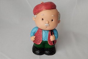 Antigo boneco de vinil de idoso , vovô, 20 cm, usado