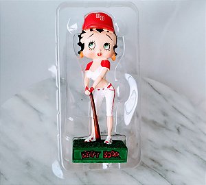 Boneca de resina estática Betty Boop coleção Salvat,  jogadora de beisebol, 11+2 cm