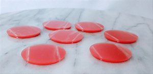 Futebol de botão vermelho com listras laterais brancas aparência madrepérola , 4 cm diametro