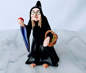 Miniatura Disney de bruxa com maçã da Branca de Neve, usada, 8 cm