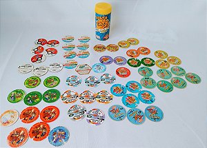 Porta tazo Tiny Toon Elma chips com 64 tazos variados