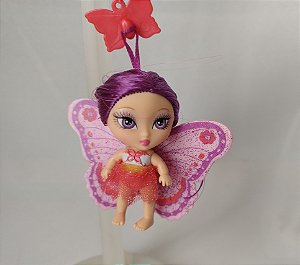 Chaveiro Clip and go mini boneca Mariposa Flutterpixies coleção Barbie 2006 - 6cm