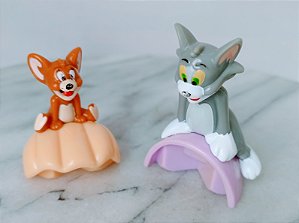 Miniatura de plástico Tim e Jerry Hanna Barbers, coleção Kinder ovo