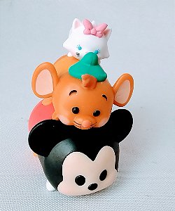 Miniatura Disney Tsum Tsum, Jakks, Mickey, ratinho Gus e gata Marie