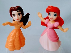 Princesa Bela e Ariel ,a pequena sereia de plástico duro, coleção McDonald's l