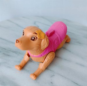 Cachorrinho nadador rodando a cauda, pet da Barbie , 14 cm